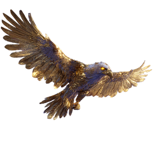 Golden Eagle Soaring V14 Vinyl Car Decal Sticker – Waterproof & UV-Resistant 3.4133333333333336"