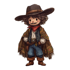 Halfling Cowboy Vinyl Car Decal Sticker – Waterproof & UV-Resistant 3.4133333333333336"