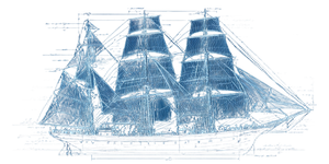 Sailing Ship Blueprint Vinyl Car Decal Sticker – Waterproof & UV-Resistant 5.12"