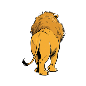 Cartoon Lion Walking Vinyl Car Decal Sticker – Waterproof & UV-Resistant 3.4133333333333336"