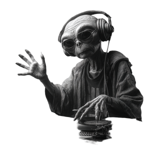 Dj Alien Vinyl Car Decal Sticker – Waterproof & UV-Resistant 3.4133333333333336"