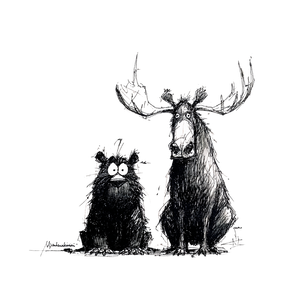 Bear And Moose Doodle Vinyl Car Decal Sticker – Waterproof & UV-Resistant 6.826666666666667"