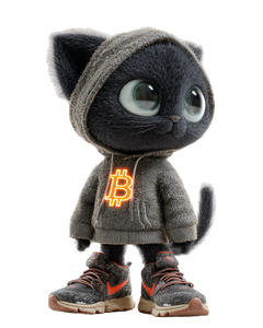 Crypto Cat Mascot Vinyl Car Decal Sticker – Waterproof & UV-Resistant 8.0"