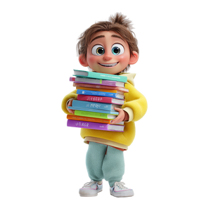 Happy Child Holding Books Vinyl Car Decal Sticker – Waterproof & UV-Resistant 3.4133333333333336"