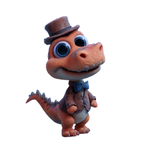 Smiling Chimney Sweep Dinosaur Vinyl Car Decal Sticker – Waterproof & UV-Resistant 3.4133333333333336"