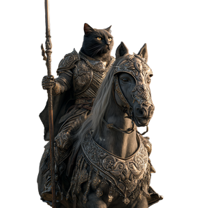 Armored Cat Cavalry Vinyl Car Decal Sticker – Waterproof & UV-Resistant 3.4133333333333336"