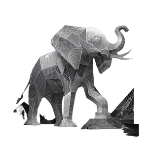 Art Deco Elephant Vinyl Car Decal Sticker – Waterproof & UV-Resistant 3.4133333333333336"