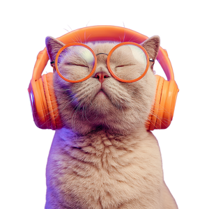 Beige Cat Headphones Vinyl Car Decal Sticker – Waterproof & UV-Resistant 3.4133333333333336"