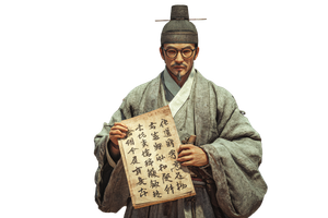 Joseon Man With Scroll Vinyl Car Decal Sticker – Waterproof & UV-Resistant 2.986666666666667"