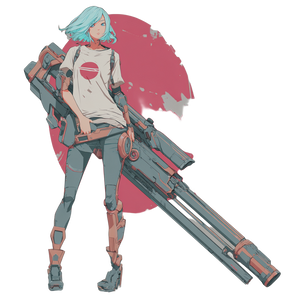 Anime Warrior Girl V23 Vinyl Car Decal Sticker – Waterproof & UV-Resistant 3.4133333333333336"