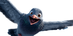 Smiling Flying Pigeon Vinyl Car Decal Sticker – Waterproof & UV-Resistant 5.12"