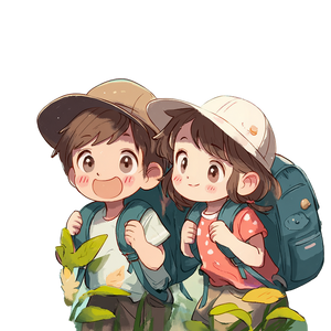 Exploring Children Illustration Vinyl Car Decal Sticker – Waterproof & UV-Resistant 3.4133333333333336"