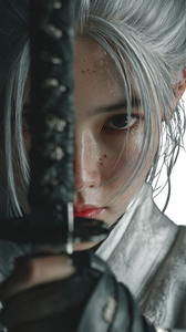Mysterious Swordswoman V5 Vinyl Car Decal Sticker – Waterproof & UV-Resistant 4.8533333333333335"