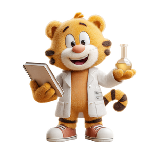 Cartoon Tiger Scientist Vinyl Car Decal Sticker – Waterproof & UV-Resistant 3.4133333333333336"
