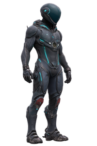 Futuristic Exosuit Vinyl Car Decal Sticker – Waterproof & UV-Resistant 8.96"