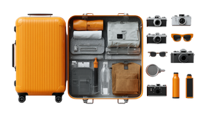 X-Ray Orange Suitcase Vinyl Car Decal Sticker – Waterproof & UV-Resistant 2.72"