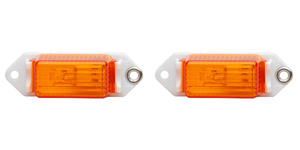 2x Grote Industries Clearance Light 46883-5 Incandescent; Rectangular; Amber Lens; White Polypropolene Housing 2x Grote Industries Clearance Light 46883-5 Incandescent; Rectangular; Amber Lens; White Polypropolene Housing
