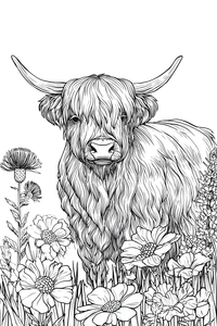 Highland Cow Coloring Vinyl Car Decal Sticker – Waterproof & UV-Resistant 4.4