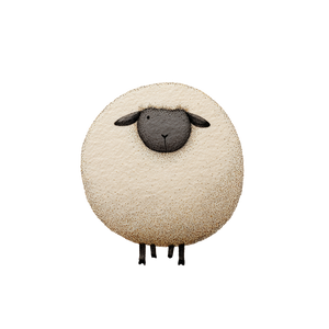 Stylized Sheep Illustration Vinyl Car Decal Sticker – Waterproof & UV-Resistant 3.4133333333333336"