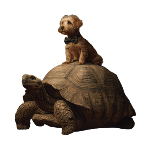 Terrier On Tortoise Vinyl Car Decal Sticker – Waterproof & UV-Resistant 6.826666666666667"