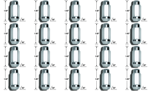 20x Gorilla Chrome Lug Nuts | Acorn Bulge Extra Long | Pack of 4