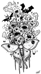 Luna Moth Swarm Vinyl Car Decal Sticker – Waterproof & UV-Resistant 9.706666666666667"