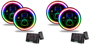 2x Upgrade your Jeep Wrangler JK headlights | ColorSHIFT Halo LEDs | Set of 2, 7" Round 2x Upgrade your Jeep Wrangler JK headlights | ColorSHIFT Halo LEDs | Set of 2, 7" Round