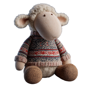Plush Christmas Sheep Vinyl Car Decal Sticker – Waterproof & UV-Resistant 3.4133333333333336"