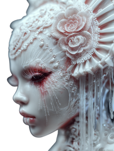 Neon Geisha Profile Vinyl Car Decal Sticker – Waterproof & UV-Resistant 8.213333333333333"