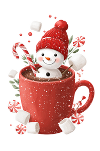 Snowman In Mug Vinyl Car Decal Sticker – Waterproof & UV-Resistant 4.4