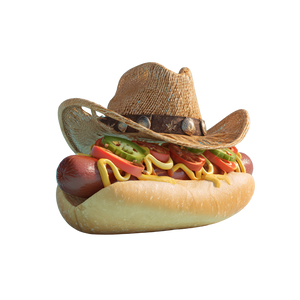 Cowboy Hotdog Vinyl Car Decal Sticker – Waterproof & UV-Resistant 3.4133333333333336"