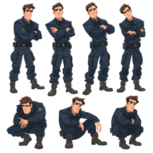 Police Officer Character Vinyl Car Decal Sticker – Waterproof & UV-Resistant 6.826666666666667"