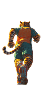 Running Tiger Marathon Vinyl Car Decal Sticker – Waterproof & UV-Resistant 4.8533333333333335"