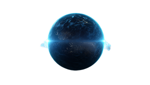 Glowing Blue Earth V2 Vinyl Car Decal Sticker – Waterproof & UV-Resistant 2.72"
