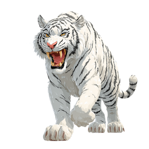 Cartoon White Tiger Vinyl Car Decal Sticker – Waterproof & UV-Resistant 3.4133333333333336"
