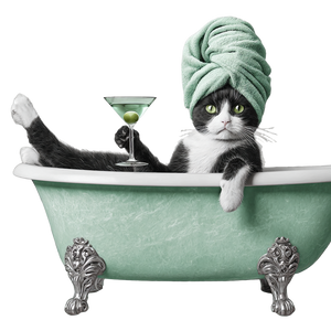 Elegant Cat In Tub Vinyl Car Decal Sticker – Waterproof & UV-Resistant 3.4133333333333336"