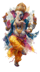 Dancing Lord Ganesha Vinyl Car Decal Sticker – Waterproof & UV-Resistant 4.8533333333333335"
