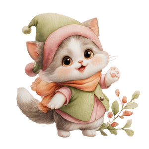 Elf Cat Vinyl Car Decal Sticker – Waterproof & UV-Resistant 6.826666666666667"