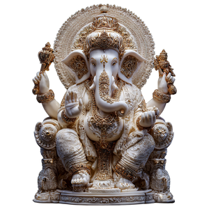 Ganapati Bappa Magnificent Vinyl Car Decal Sticker – Waterproof & UV-Resistant 3.4133333333333336"