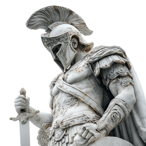 Marble Warrior Statue Vinyl Car Decal Sticker – Waterproof & UV-Resistant 3.4133333333333336"