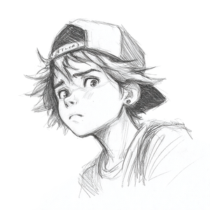 Anime Boy Sketch V3 Vinyl Car Decal Sticker – Waterproof & UV-Resistant 3.4133333333333336"