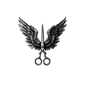 Angel Wing Scissors Vinyl Car Decal Sticker – Waterproof & UV-Resistant 3.4133333333333336"