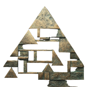 Bronze Pyramid Bas-Relief Vinyl Car Decal Sticker – Waterproof & UV-Resistant 6.826666666666667"
