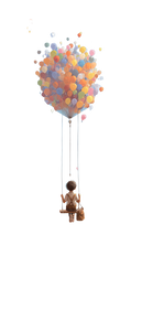 Boy On Balloon Vinyl Car Decal Sticker – Waterproof & UV-Resistant 5.6"
