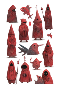Mysterious Hooded Figures V5 Vinyl Car Decal Sticker – Waterproof & UV-Resistant 8.96"