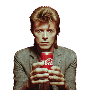 Bowie With Soda Vinyl Car Decal Sticker – Waterproof & UV-Resistant 3.4133333333333336"