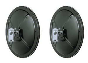 2x CIPA USA 5 Inch Round Clamp-On Blind Spot Mirror | Convex Manual Mirror with Brackets