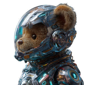 Futuristic Cybernetic Teddy Vinyl Car Decal Sticker – Waterproof & UV-Resistant 3.4133333333333336"
