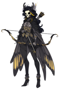 Moth Woman Archer V2 Vinyl Car Decal Sticker – Waterproof & UV-Resistant 8.96"