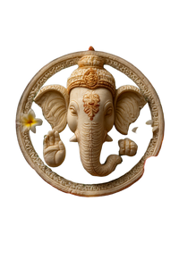Floral Ganesha Pookalam Vinyl Car Decal Sticker – Waterproof & UV-Resistant 8.96"